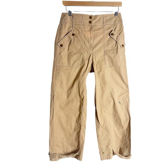 Veronica Beard Sigrid Khaki High Rise Wide Leg Cargo Utility Pants Size 6 - Picture 1 of 12